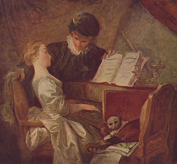 Jean-Honore Fragonard Die Musikstunde France oil painting art